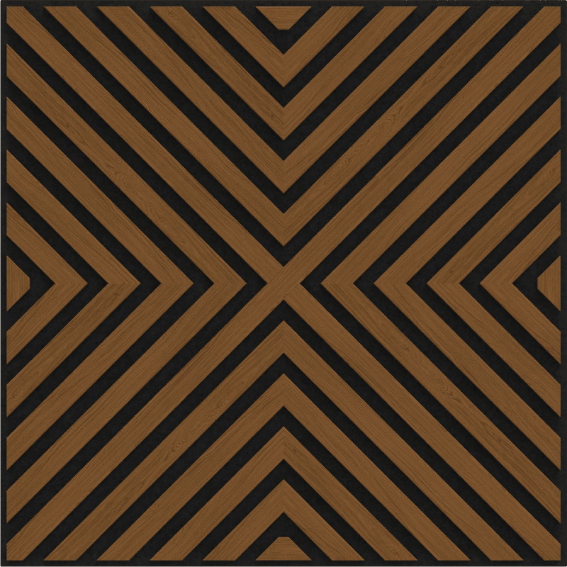 Mexen Linea 01 panneau mural acoustique 60 x 60 cm (4 pièces), feutre 9 mm, placage technique, Chêne Naturel