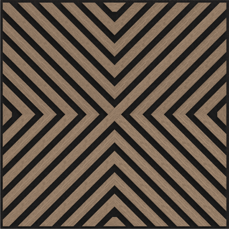 Mexen Linea 01 panel ścienny akustyczny 60 x 60 cm (4szt.), filc 9 mm, fornir techniczny, Jasny Orzech - S110-60607-01-047