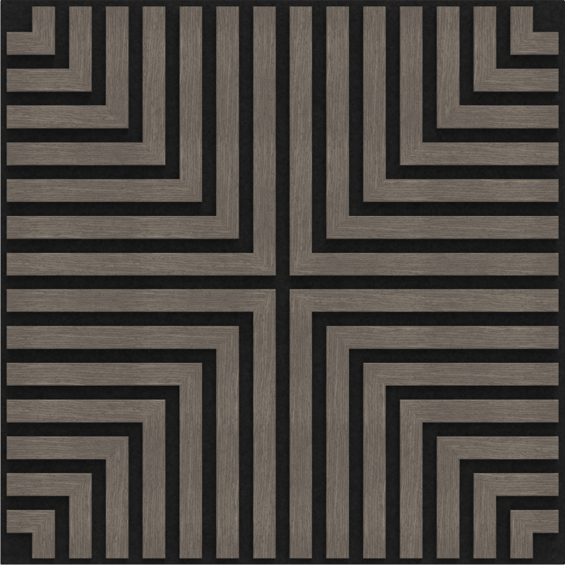 Mexen Linea 02 panel ścienny akustyczny 60 x 60 cm (4szt.), filc 9 mm, fornir techniczny, Szary Dąb - S110-60607-02-043