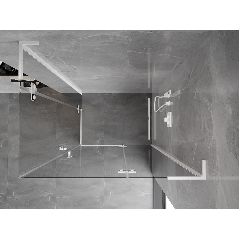 Mexen Mist-H L Cabina doccia ad anta destra Duo 70 x 90 cm, trasparente, bianca - 8A5L-070L-090P-20-00