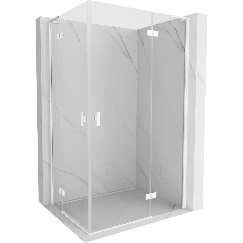 Mexen Mist-H L Duo cabine de douche battante droite 70 x 90 cm, transparent, blanc - 8A5L-070L-090P-20-00
