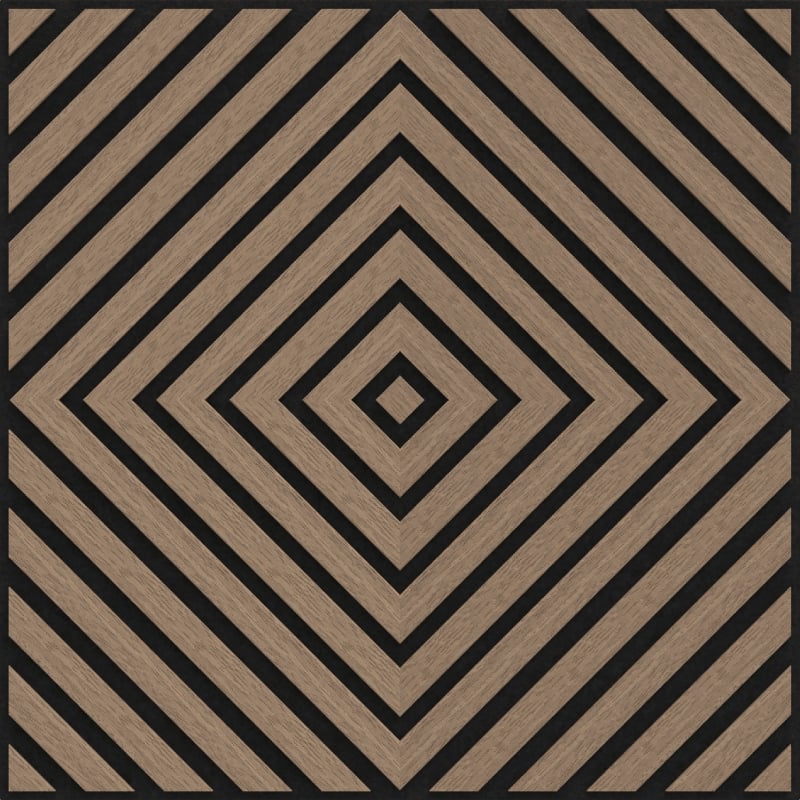 Mexen Linea 03 akoestisch wandpaneel 60 x 60 cm (4 stuks), vilt 9 mm, technisch fineer, Licht Notenhout - S110-60607-03-047
