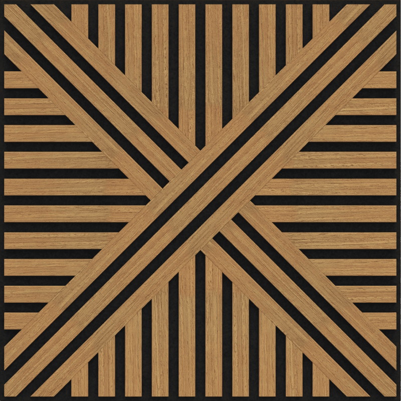 Mexen Linea 05 panel ścienny akustyczny 60 x 60 cm (4szt.), filc 9 mm, fornir techniczny, Dąb Classic - S110-60607-05-041