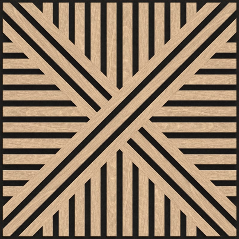 Mexen Linea 05 panel ścienny akustyczny 60 x 60 cm (4szt.), filc 9 mm, fornir techniczny, Bielony Dąb - S110-60607-05-040
