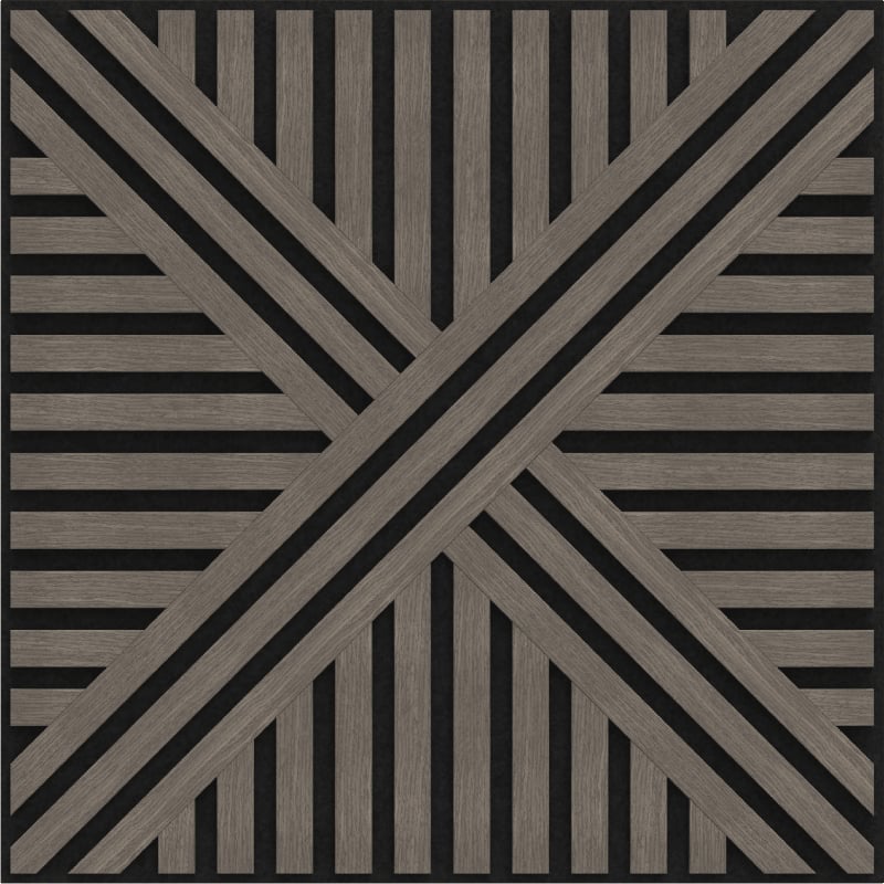 Mexen Linea 05 akustična stenska plošča 60 x 60 cm (4 kos), filc 9 mm, tehnični furnir, Siv hrast - S110-60607-05-043