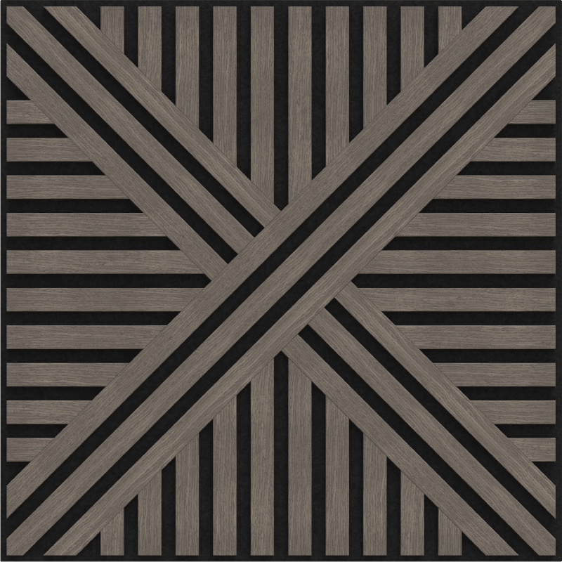Mexen Linea 05 panel ścienny akustyczny 60 x 60 cm (4szt.), filc 9 mm, fornir techniczny, Szary Dąb - S110-60607-05-043