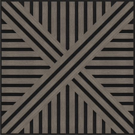 Mexen Linea 05 panel ścienny akustyczny 60 x 60 cm (4szt.), filc 9 mm, fornir techniczny, Szary Dąb - S110-60607-05-043