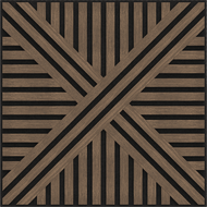 Mexen Linea 05 akoestisch wandpaneel 60 x 60 cm (4 stuks), vilt 9 mm, technisch fineer, Donker Noten - S110-60607-05-044