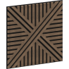 Mexen Linea 05 akustična stenska plošča 60 x 60 cm (4 kos), filc 9 mm, tehnični furnir, Temni Oreh - S110-60607-05-044