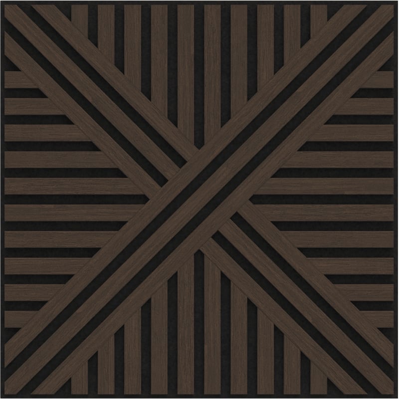 Mexen Linea 05 akustična stenska plošča 60 x 60 cm (4 kos), filc 9 mm, tehnični furnir, hrast Mocca - S110-60607-05-045