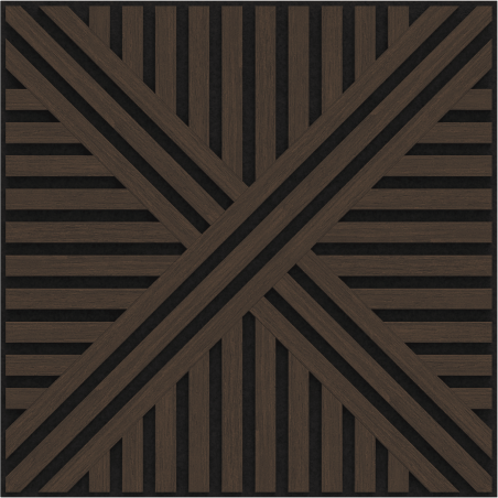 Mexen Linea 05 panel ścienny akustyczny 60 x 60 cm (4szt.), filc 9 mm, fornir techniczny, Dąb Mocca - S110-60607-05-045