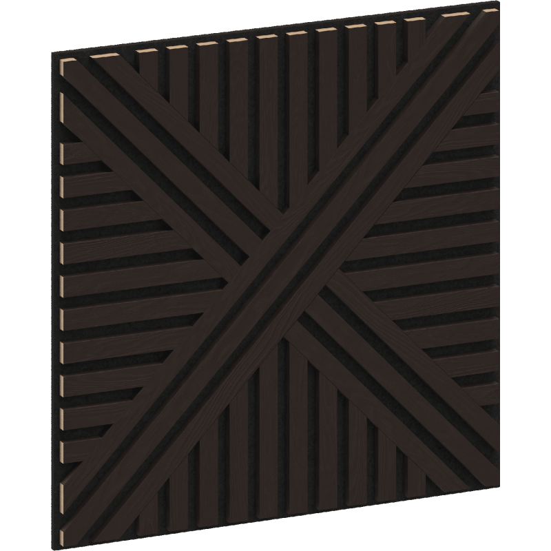 Mexen Linea 05 panel ścienny akustyczny 60 x 60 cm (4szt.), filc 9 mm, fornir techniczny, Czarny Dąb - S110-60607-05-046