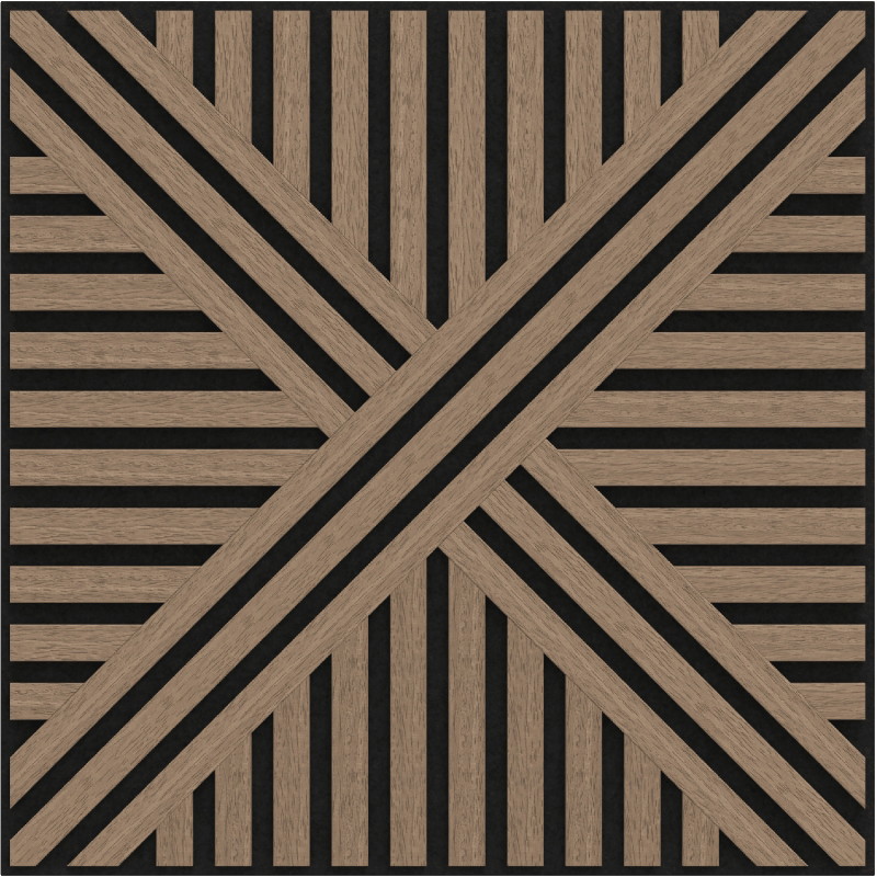 Mexen Linea 05 äänieristetty seinäpaneeli 60 x 60 cm (4kpl), 9 mm huopa, tekninen viilu, Vaalea Pähkinä - S110-60607-05-047