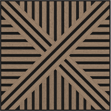 Mexen Linea 05 panel ścienny akustyczny 60 x 60 cm (4szt.), filc 9 mm, fornir techniczny, Jasny Orzech - S110-60607-05-047