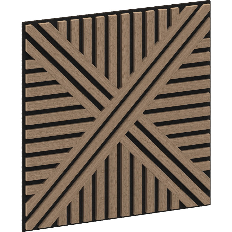 Mexen Linea 05 äänieristetty seinäpaneeli 60 x 60 cm (4kpl), 9 mm huopa, tekninen viilu, Vaalea Pähkinä - S110-60607-05-047