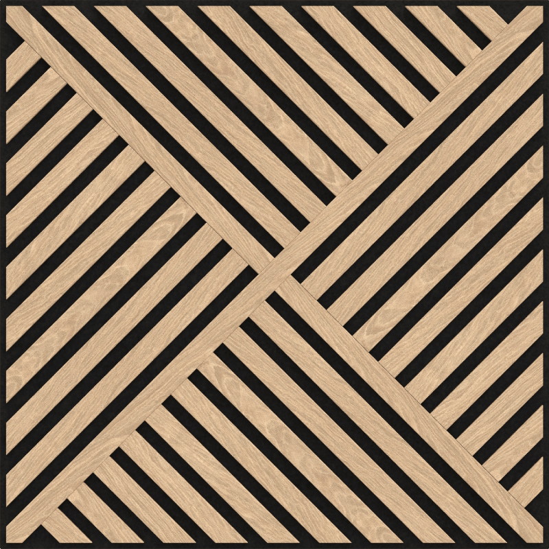 Mexen Linea 08 panel de pared acústico 60 x 60 cm (4 uds.), fieltro 9 mm, chapa técnica, Roble Blanqueado - S110-60607-08-040