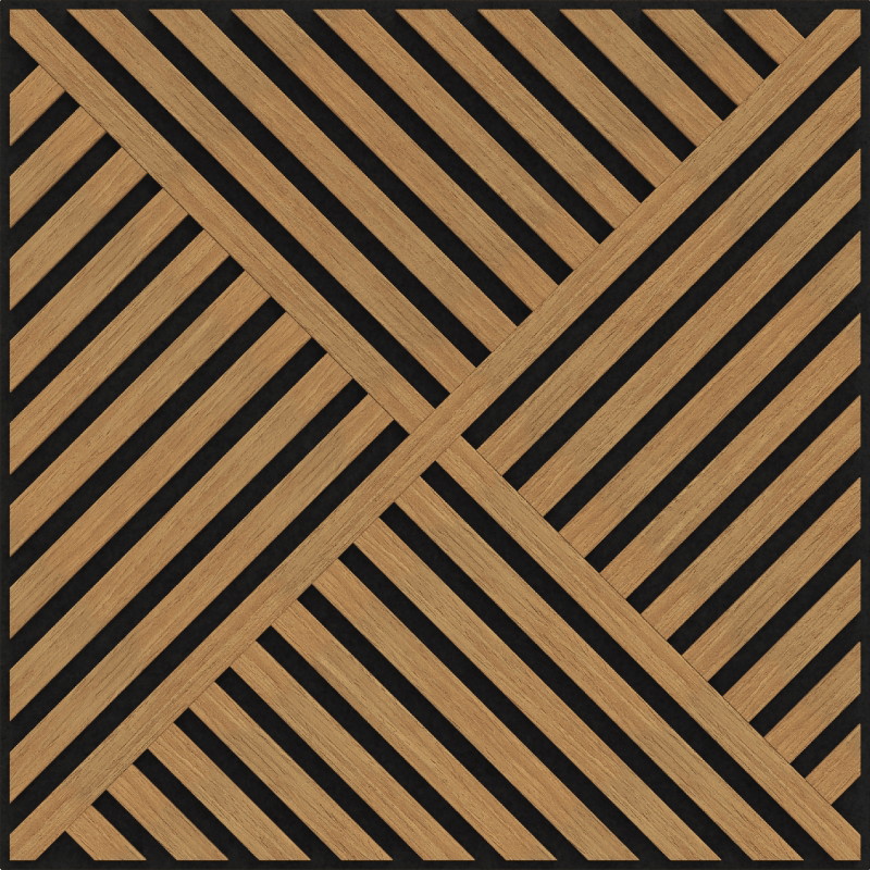Mexen Linea 08 panel de pared acústico 60 x 60 cm (4 uds.), fieltro 9 mm, chapa técnica, Roble Clásico - S110-60607-08-041