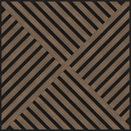 Mexen Linea 08 panel ścienny akustyczny 60 x 60 cm (4szt.), filc 9 mm, fornir techniczny, Ciemny Orzech - S110-60607-08-044