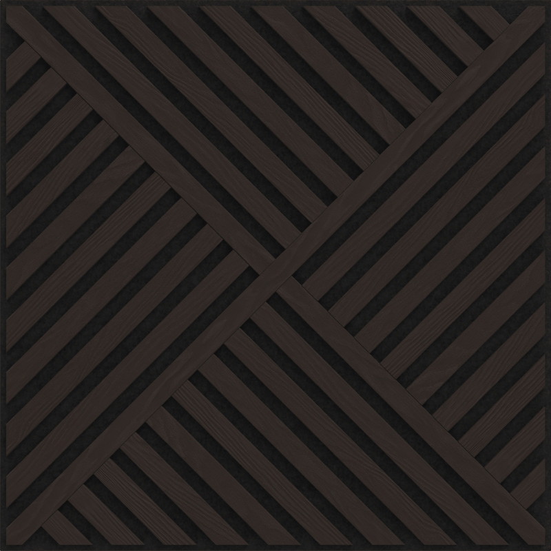 Mexen Linea 08 pannello acustico da parete 60 x 60 cm (4 pezzi), feltro 9 mm, impiallacciatura tecnica, Quercia Nera
