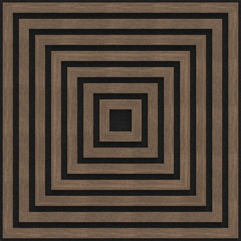 Mexen Linea 13 panneau mural acoustique 60 x 60 cm (4 pcs), feutre 9 mm, placage technique, Noyer Foncé - S110-60607-13-044