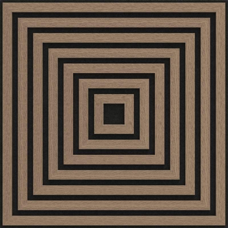 Mexen Linea 13 akustični stenski panel 60 x 60 cm (4 kosi), filc 9 mm, tehnični furnir, Svetli Oreh - S110-60607-13-047