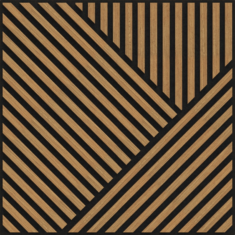 Mexen Linea 25 pannello acustico da parete 60 x 60 cm (4 pezzi), feltro 9 mm, tranciato tecnico, Rovere Classic