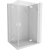 Mexen Mist-H L Duo desna nihajna pršna kabina 70 x 105 cm, prozorna, bela - 8A5L-070L-105P-20-00