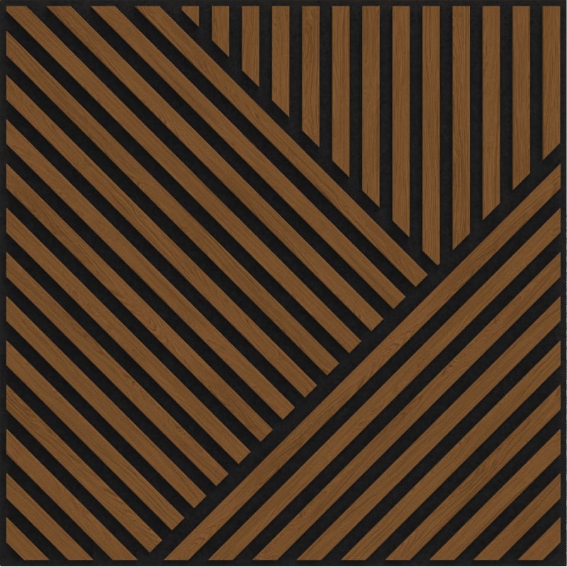 Mexen Linea 25 akustični stenski panel 60 x 60 cm (4 kos.), filc 9 mm, tehnični furnir, Naravni Hrast - S110-60607-25-042