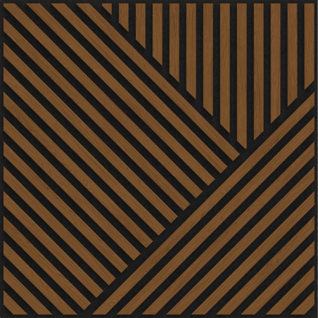 Mexen Linea 25 akoestisch wandpaneel 60 x 60 cm (4st.), vilt 9 mm, technisch fineer, Natuurlijk Eiken - S110-60607-25-042