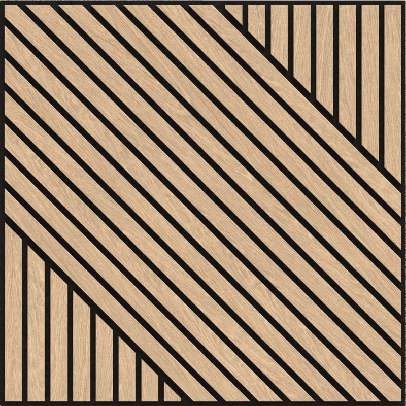 Mexen Linea 26 akustična stenska plošča 60 x 60 cm (4 kosi), filc 9 mm, tehnični furnir, Beljeni Hrast - S110-60607-26-040