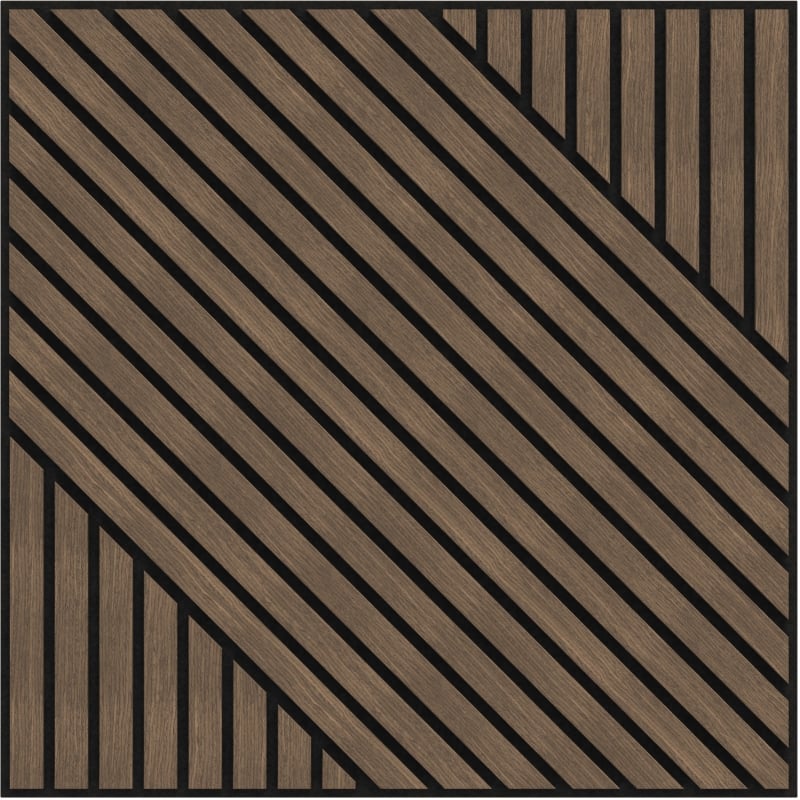 Mexen Linea 26 akustična stenska plošča 60 x 60 cm (4 kosi), filc 9 mm, tehnični furnir, Temen Oreh - S110-60607-26-044