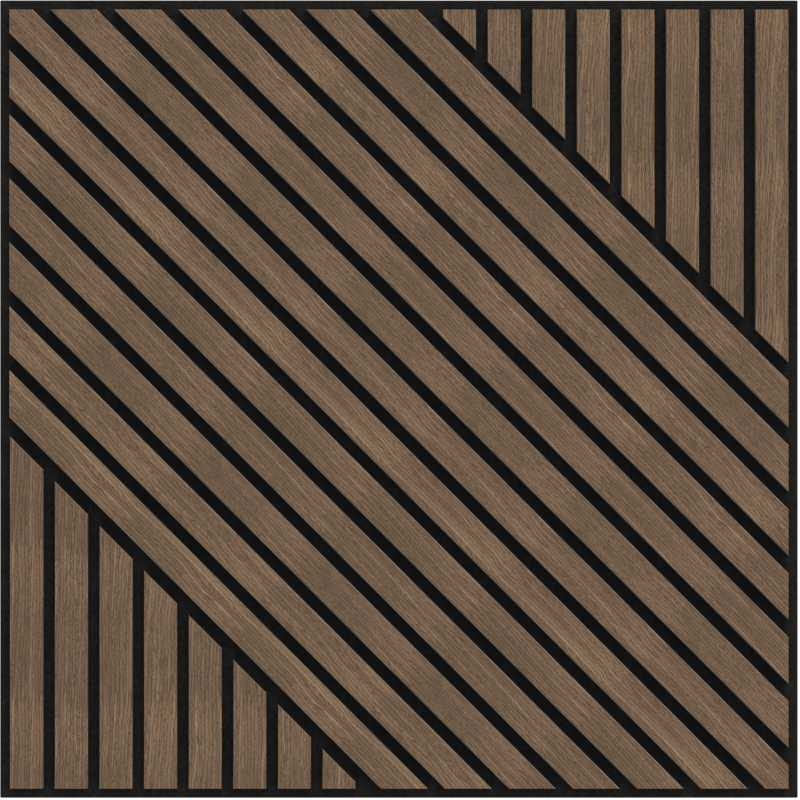 Mexen Linea 26 panel ścienny akustyczny 60 x 60 cm (4szt.), filc 9 mm, fornir techniczny, Ciemny Orzech - S110-60607-26-044