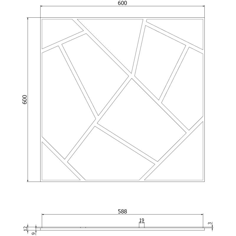Mexen Lam-B lamelles murales 275 x 30 cm, panneau HDF 4 mm, placage technique, Chêne Sable - S100-275307-3015-001