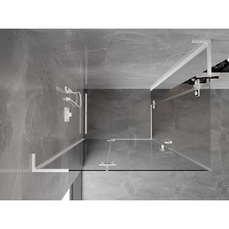 Mexen Mist-H L Cabina doccia duo a battente sinistra 120 x 105 cm, trasparente, bianca - 8A5L-120L-105P-20-00