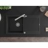 Mexen Leo fregadero de granito de 1 seno con escurridor y grifo de cocina Duero, negro - 6501-77-671600-00