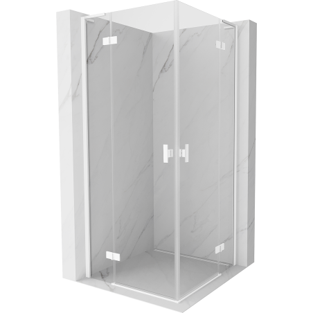 Mexen Mist-H L Duo kääntyvä suihkukoppi 120 x 120 cm, läpinäkyvä, valkoinen - 8A5L-120L-120P-20-00