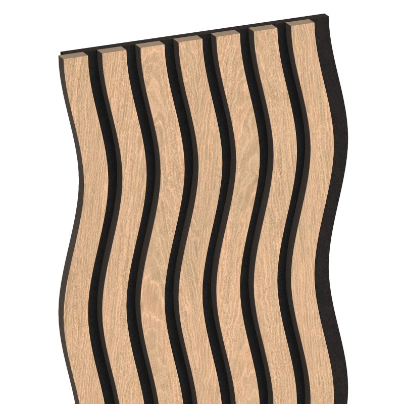 Mexen Lam-SF 01 lamele ścienne akustyczne 280 x 30 cm, filc 9 mm, fornir techniczny, Bielony Dąb - S106-280-01-040