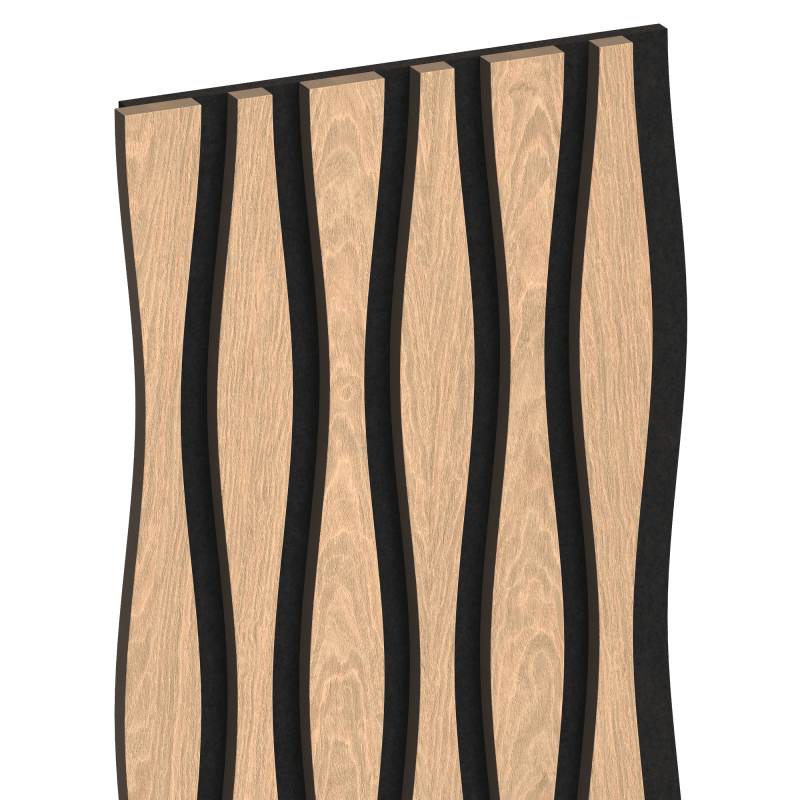 Mexen Lam-SF 26 lamele ścienne akustyczne 280 x 30 cm, filc 9 mm, fornir techniczny, Bielony Dąb - S106-280-26-040