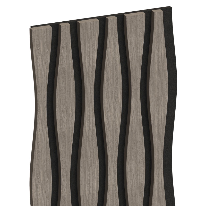 Mexen Lam-SF 01 Lam-SF 26 akoestische muurpanelen 280 x 30 cm, vilt 9 mm, technisch fineer, Grijze Eik - S106-280-26-043