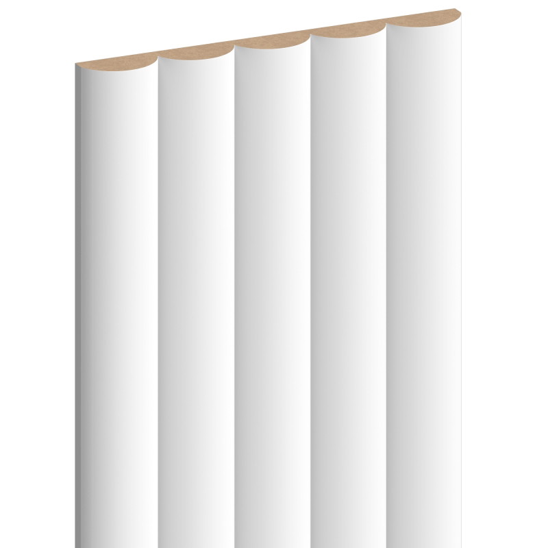 Mexen Strio 02 geribbelde wandpanelen 280 x 14,5 cm (2 stuks), wit - S120-280-02-301