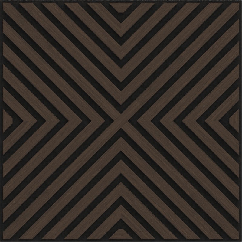 Mexen Linea 01 akustični stenski panel 60 x 60 cm (4 kosi), filc 9 mm, tehnični furnir, Mocca hrast - S110-60607-01-045
