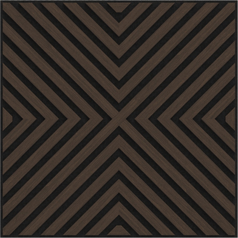 Mexen Linea 01 akustinen seinäpaneeli 60 x 60 cm (4 kpl), huopa 9 mm, tekninen viilu, Mocca-tammi - S110-60607-01-045
