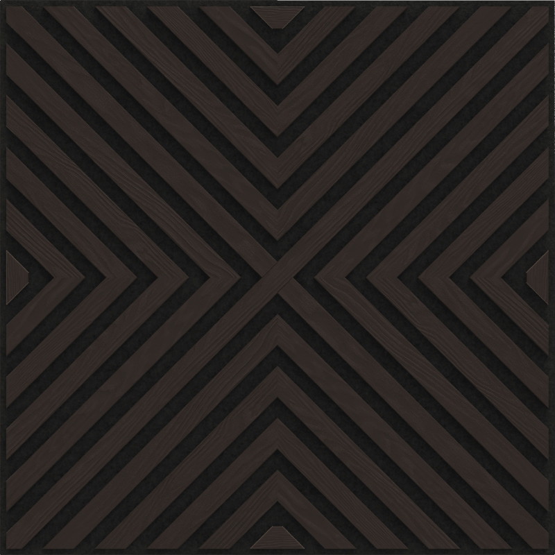 Mexen Linea 01 pannello acustico da parete 60 x 60 cm (4 pezzi), feltro 9 mm, impiallacciatura tecnica, Quercia Nera