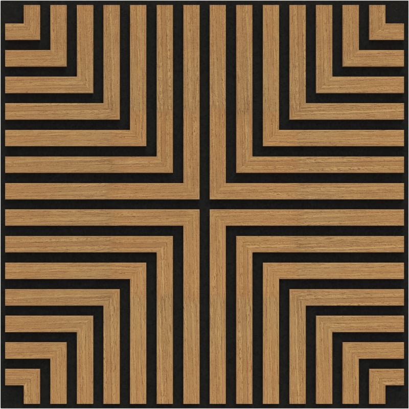 Mexen Linea 02 akustična stenska plošča 60 x 60 cm (4 kosi), 9 mm filc, tehnični furnir, Classic Oak - S110-60607-02-041