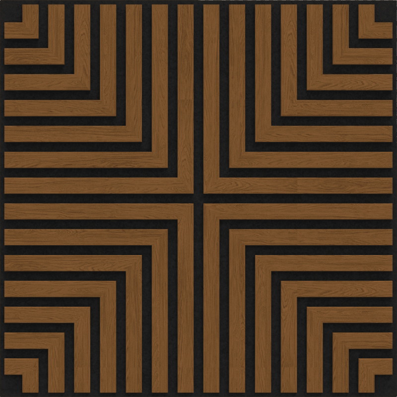 Mexen Linea 02 panel ścienny akustyczny 60 x 60 cm (4szt.), filc 9 mm, fornir techniczny, Dąb Natural - S110-60607-02-042