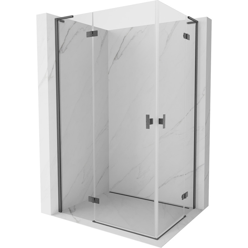 Mexen Mist-H L Duo kabina prysznicowa uchylna lewa 100 x 90 cm, transparent, gun gray szczotkowany - 8A5L-100L-090P-66-00