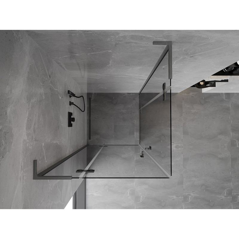 Mexen Mist-H L Duo kabina prysznicowa uchylna 95 x 95 cm, transparent, gun gray szczotkowany - 8A5L-095L-095P-66-00