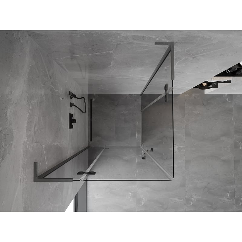 Mexen Mist-H L Duo shower cabin hinged 100 x 100 cm, transparent, brushed gun gray - 8A5L-100L-100P-66-00