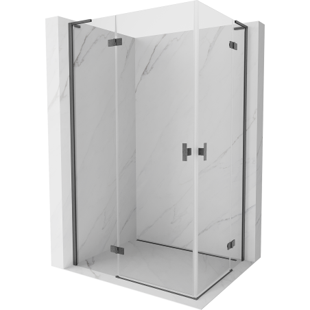 Mexen Mist-H L Duo kabina prysznicowa uchylna lewa 120 x 105 cm, transparent, gun gray szczotkowany - 8A5L-120L-105P-66-00