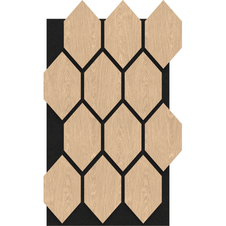 Mexen Form 01 panel ścienny akustyczny 91 x 56 cm (4szt.), filc 9 mm, fornir techniczny, Bielony Dąb - S111-91567-01-040